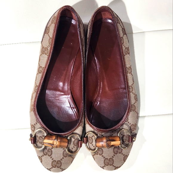 Gucci flats camel with bamboo 138714 - Picture 1 of 7